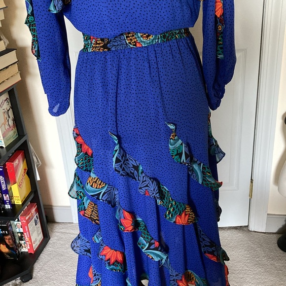 Vintage, 80s, Assorti for Susan Freis ruffle sheer dress - Picture 5 of 11